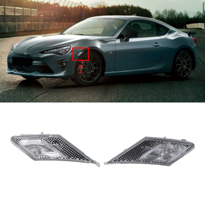 PENSUN Side Marker Lights Lamps Clear Chrome Fit For 2013-2017 SCION FR-S/BRZ/TOYOTA 86