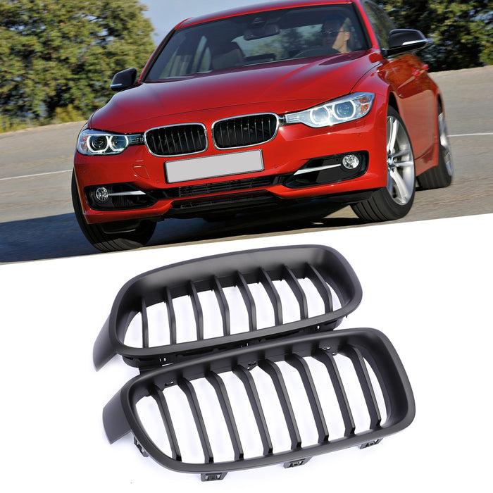 PENSUN Front Kidney ABS Grill Grille Guards For 2012-2018 BMW 3-Series F30 F31 F35 328i 335i / Matte Black