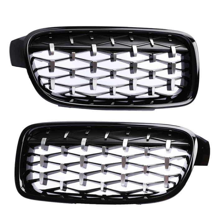 PENSUN Front Kidney ABS Grill Grille Guards For 2012-2018 BMW 3-Series F30 F31 F35 328i 335i / Glossy Black