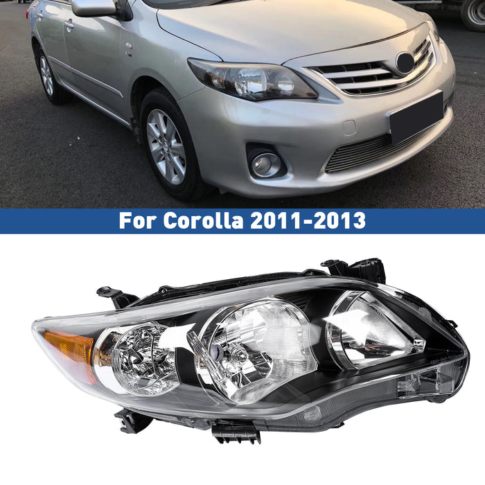 PENSUN Headlights Assembly Fit for 2011 2012 2013 Toyota Corolla S XRS Replacement Chrome Housing