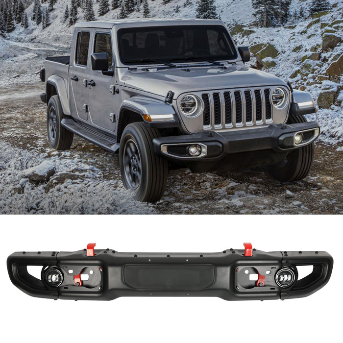 PENSUN Front Bumper Kit W/winch W/O Parking Sensors Fit for 2020-2023 Jeep Gladiator JT