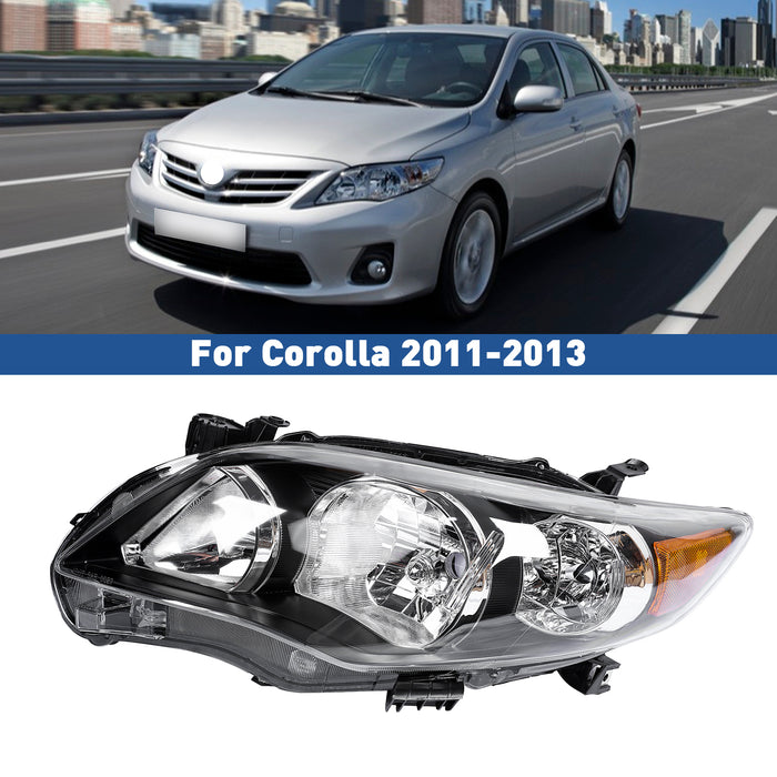 PENSUN Headlights Assembly Fit for 2011 2012 2013 Toyota Corolla S XRS Replacement Chrome Housing