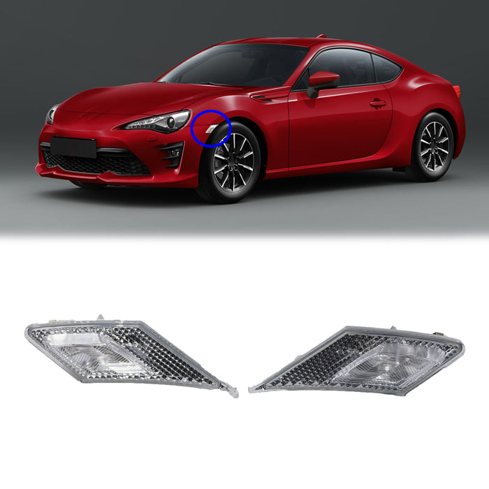 PENSUN Side Marker Lights Lamps Clear Chrome Fit For 2013-2017 SCION FR-S/BRZ/TOYOTA 86