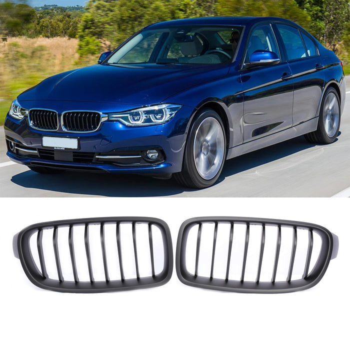 PENSUN Front Kidney ABS Grill Grille Guards For 2012-2018 BMW 3-Series F30 F31 F35 328i 335i / Matte Black