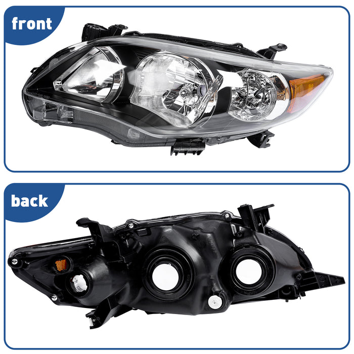 PENSUN Headlights Assembly Fit for 2011 2012 2013 Toyota Corolla S XRS Replacement Chrome Housing