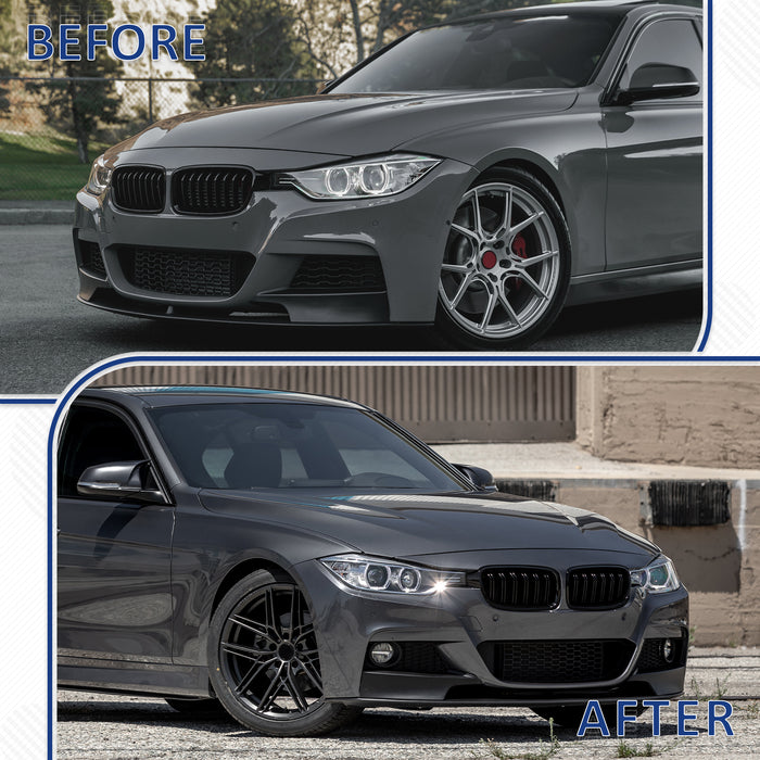 PENSUN Front Kidney ABS Grill Grille Guards For 2012-2018 BMW 3-Series F30 F31 F35 328i 335i / Gloss Black