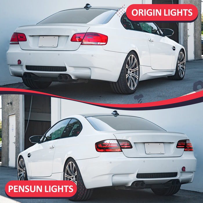 PENSUN Tail Lights Rear Lamp LED Smoke Fit for 2008-2013 BMW 3-Series M3 E92 Coupe LCI