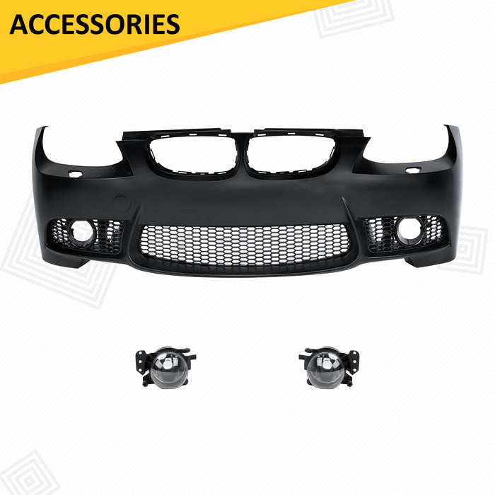 PENSUN M3 Style Front Bumper Cover With Fog Lights Fit for 2007-2010 BMW E92 E93 328i 335i Coupe