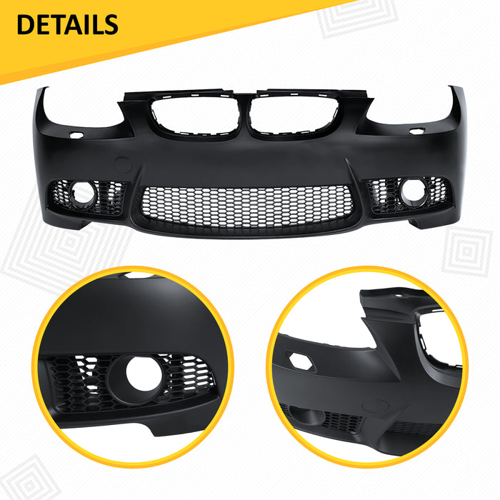 PENSUN M3 Style Front Bumper Cover With Fog Lights Fit for 2007-2010 BMW E92 E93 328i 335i Coupe