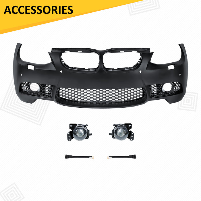 PENSUN M3 Style Front Bumper Kit W/Fog Lights W/PDC Fit for 2011-2019 BMW E92 E93 3-Series 335