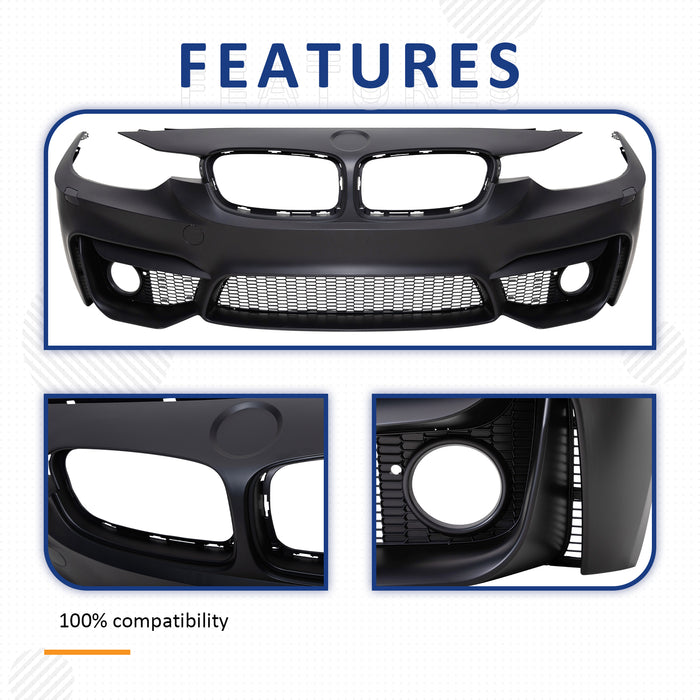 PENSUN M3 Style Front Bumper Fit for 2012-2019 BMW 3 Series F30 F31 Sedan Wagon, Not Fit M4 M3 Vehicle