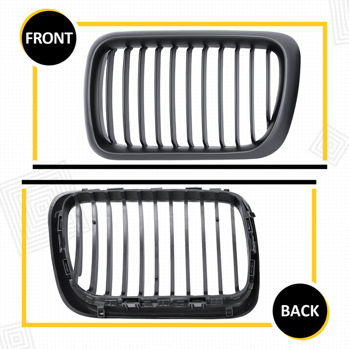 PENSUN Front Kidney Grille Grill Fit For 1996-1999 BMW 3 Series E36 318i 318is 323i 323is 328i 328is Facelift M3 / Matte Black