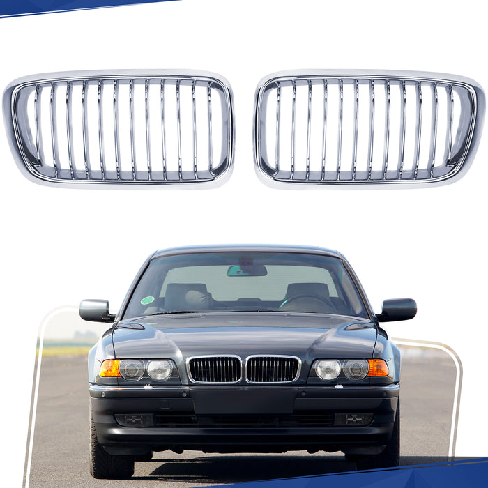 PENSUN Front Kidney Grille Grill For 1998-2001 BMW E38 7 Series Sedan 4D 740i 740iL 750iL / Chrome