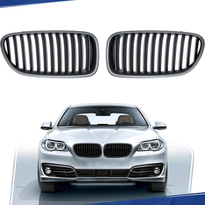 PENSUN Front Kidney ABS Grill Grille For 2010-2017 BMW 5 Series F10 F11 M5 528i 535i 550i Sedan / Matte Black