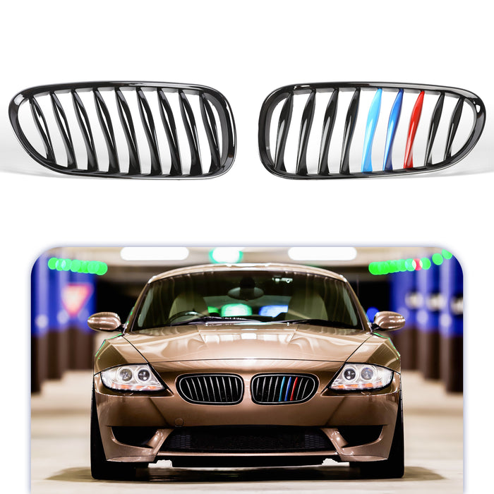 PENSUN Front Kidney Grille Grill Fit For 2003-2008 BMW Z4 E85 E86 Coupe Roadster / Multi Color