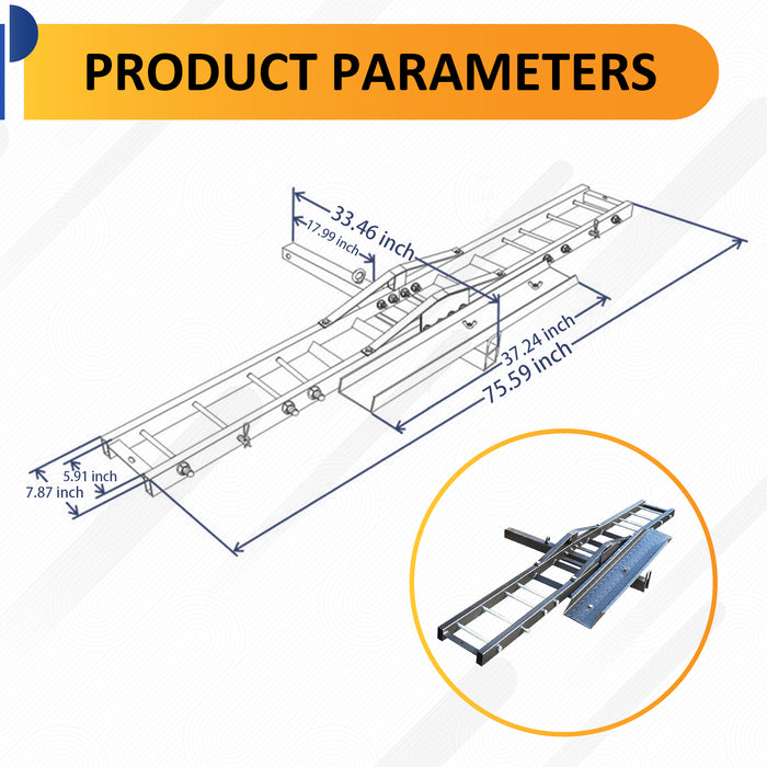 PENSUN 500LBS Motorcycle Trailer Hitch Mount, Motorcycle Carrier Dirt Bike Hitch Hauler with Loading Ramp Heavy Duty Steel Motorcycle Rack