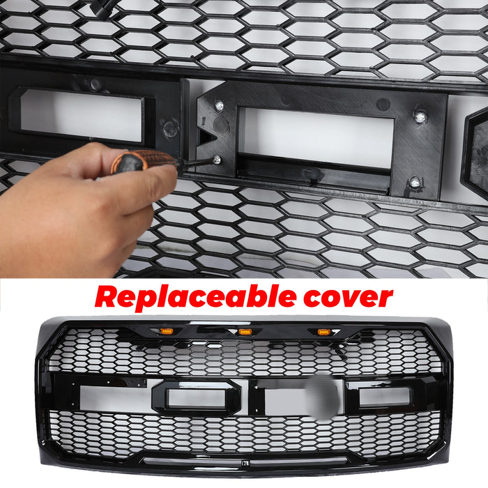 PENSUN Upper Hood Grill Raptor Style Grille Fit For2009-2014 Ford F150 F-150