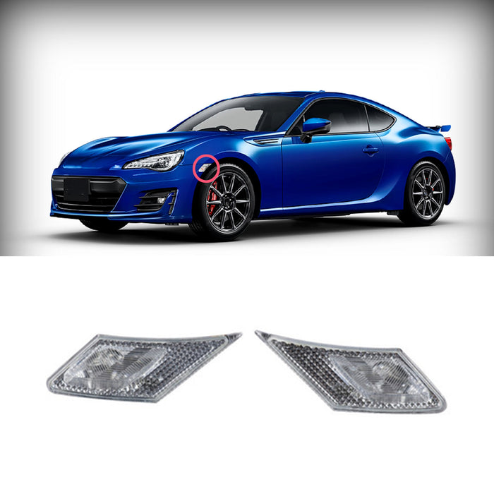 PENSUN Side Marker Lights Lamps Clear Chrome Fit For 2013-2017 SCION FR-S/BRZ/TOYOTA 86