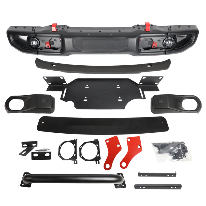 PENSUN Front Bumper Kit W/winch W/O Parking Sensors Fit for 2020-2023 Jeep Gladiator JT